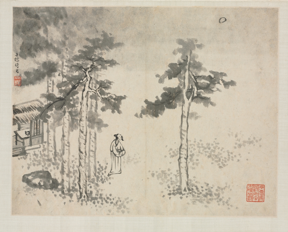 Landscape Album in Various Styles: Shibiao Waiting for the Moon · 查士標