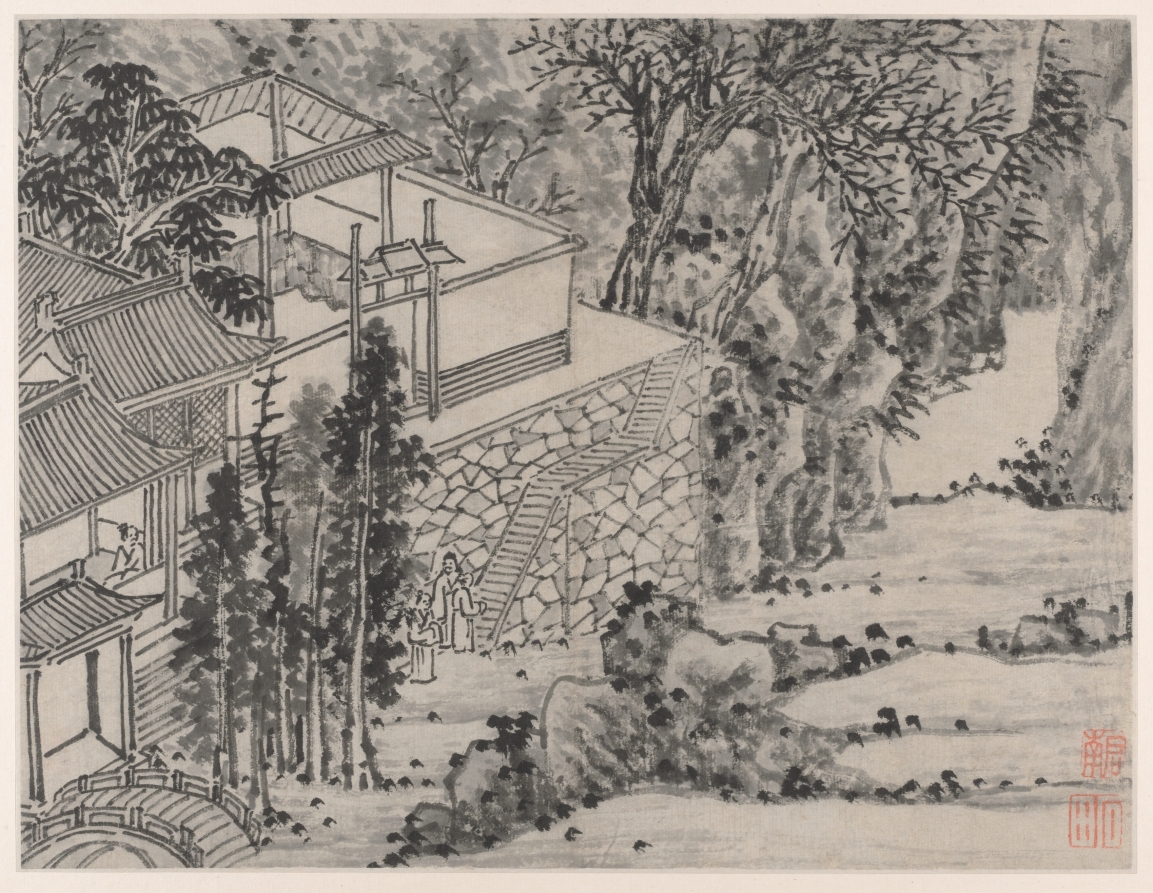 The Enlightened Stone Retreat, from Twelve Views of Tiger Hill, Suzhou · 沈周