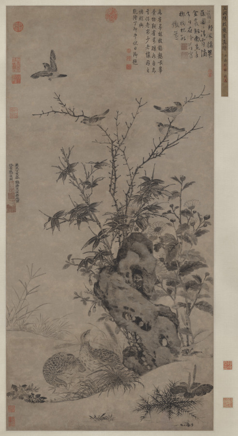 秋景鶉雀圖 · 王淵