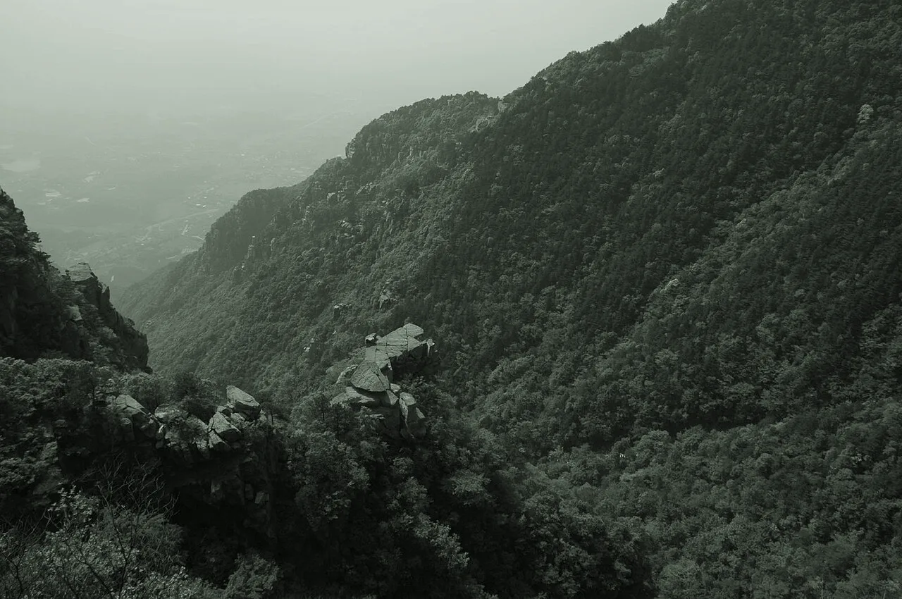 庐山实景摄影,经低饱和调色的艺术化背景